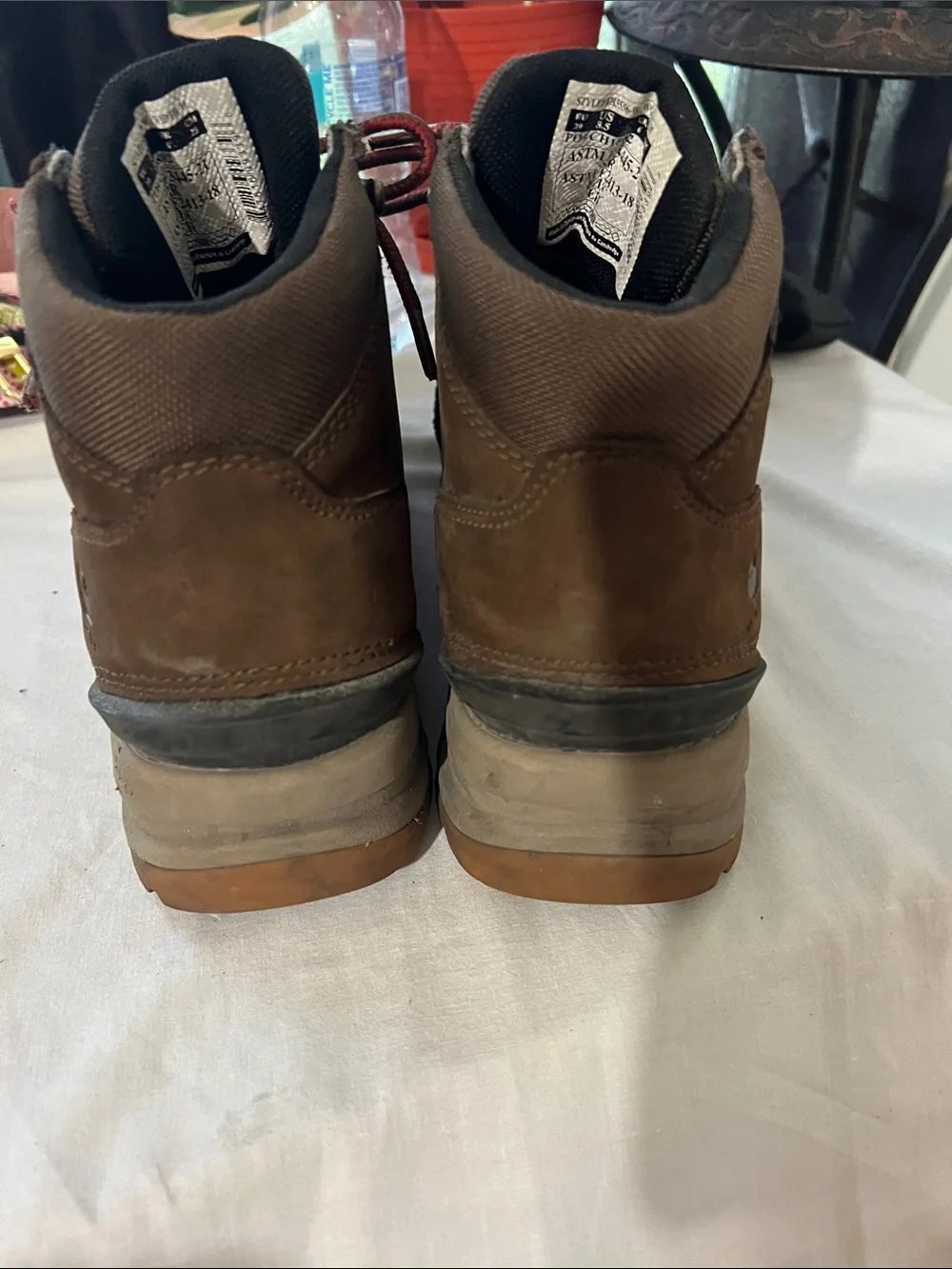 Carhartt Brown Work Boots with Red Laces